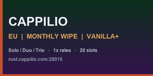 Баннер сервера [EU] Cappilio | Monthly | Vanilla+ | Solo/Duo/Trio